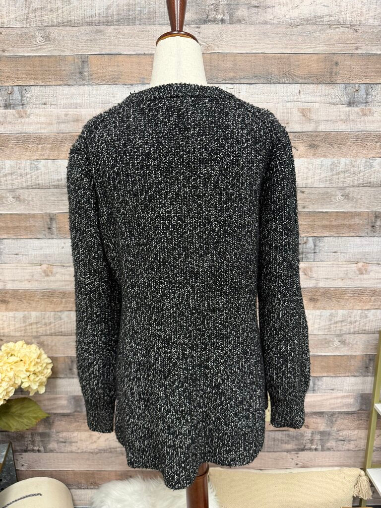 Athleta Sierra Crew Black Marled Sweater