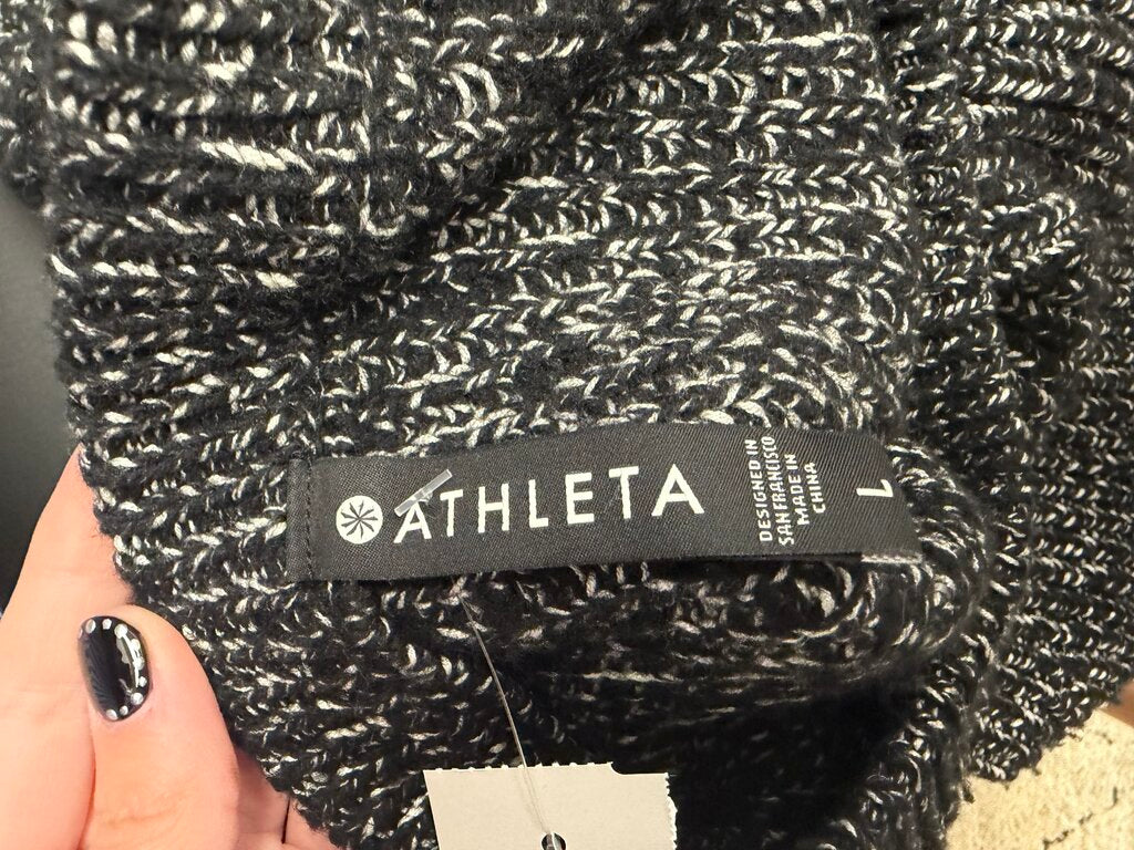 Athleta Sierra Crew Black Marled Sweater