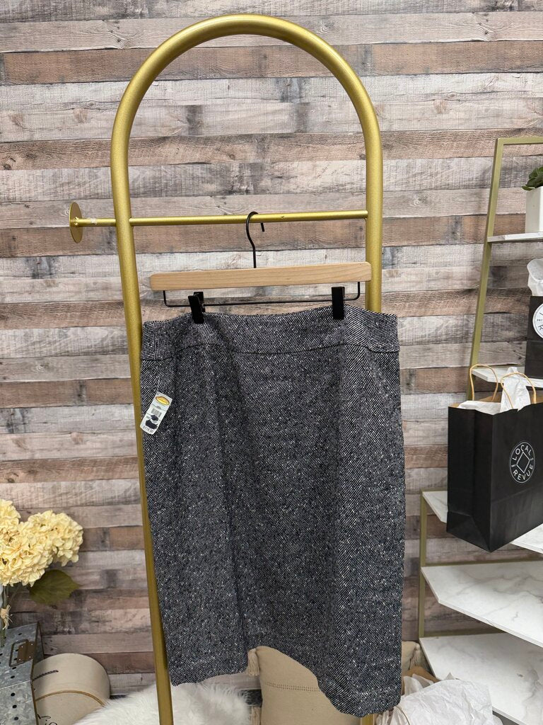 NWT Talbots Black Tweed Side Button Skirt