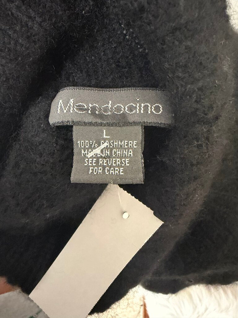 Mendocino Black Short Sleeve Cashmere Turtleneck Sweater