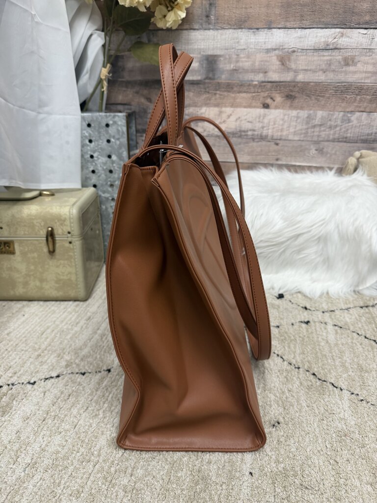 Telfar Vegan Leather Cognac Medium Shopping Bag