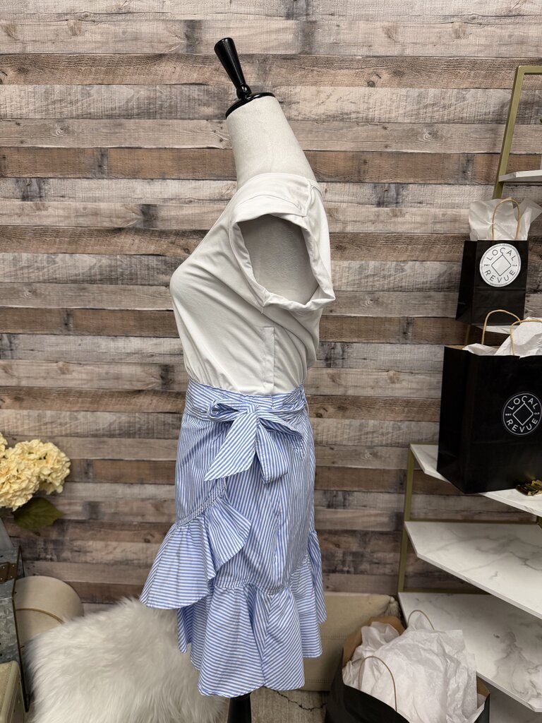 Veronica Beard Addyson Blue & White Skirt Wrap Dress