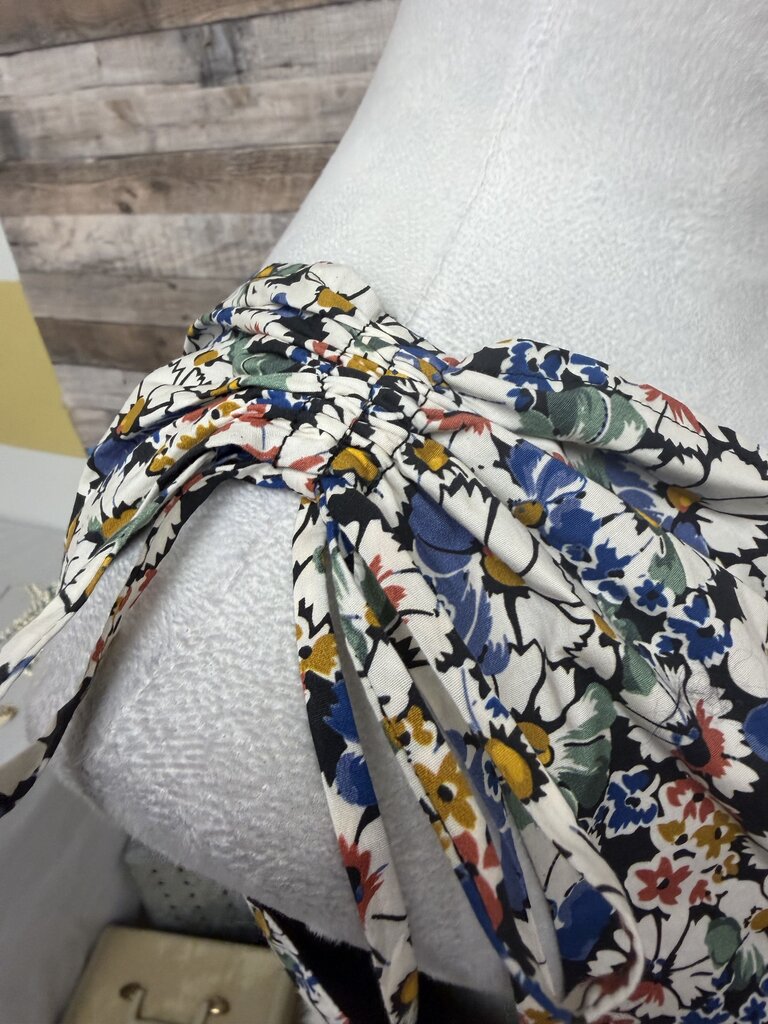 Veronica Beard Black w/Multi Floral Print V-neck Dress