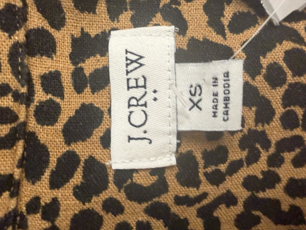 J Crew Factory Leopard Print Button Down Dress