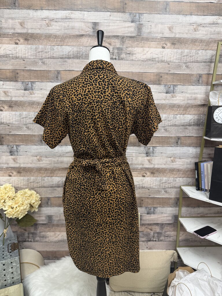 J Crew Factory Leopard Print Button Down Dress