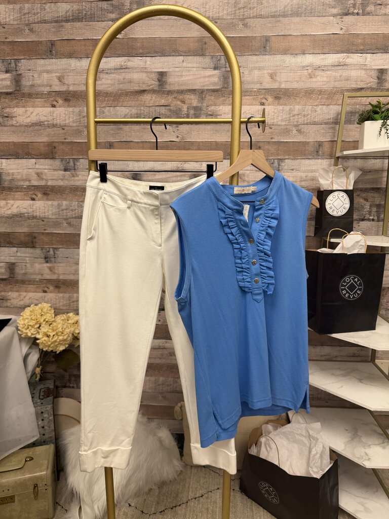 The Girlfriend Cropped White Trousers