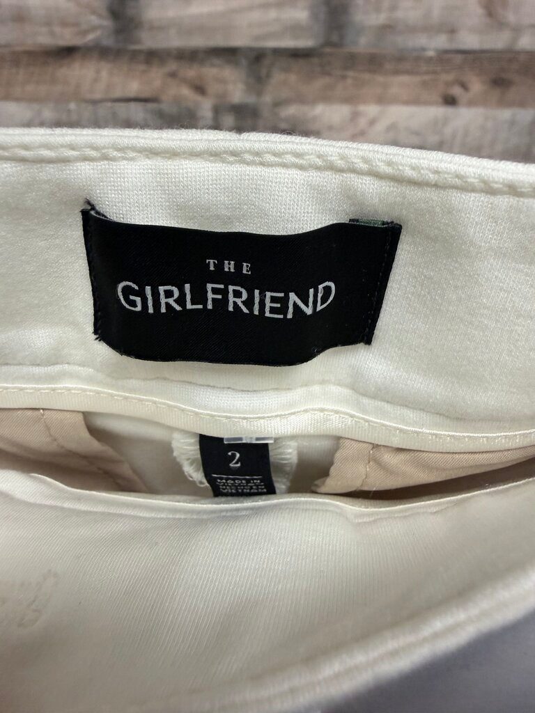 The Girlfriend Cropped White Trousers