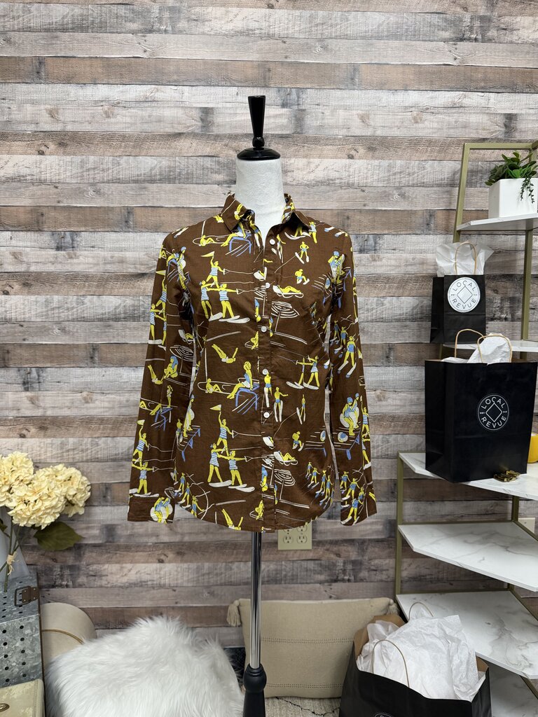 J.McLaughlin Button Down Patterned Long Sleeve
