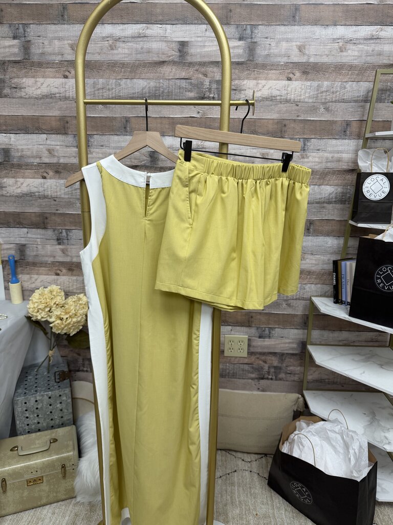 Two-Piece Set, Sleeveless Maxi Dress with Matching Shorts