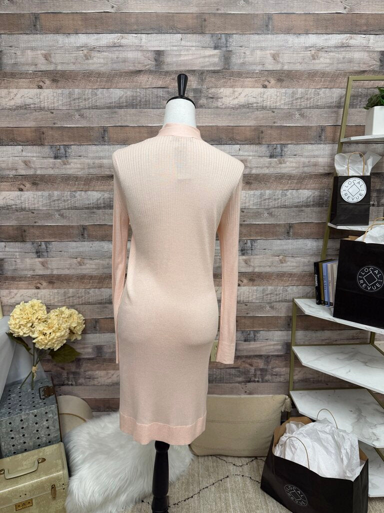 LOFT Ribbed Longline Knit Pink Cardigan