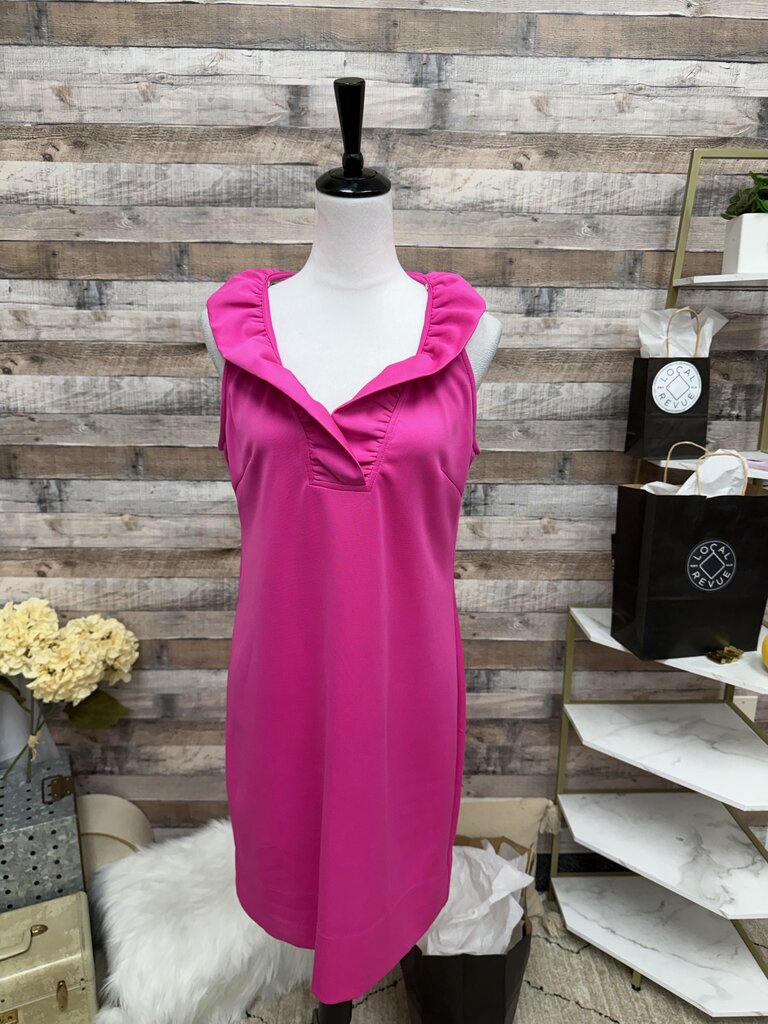 Gretchen Scott Ruffle Neck Sleeveless Dress