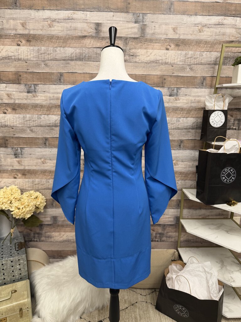 Laundry by Shelli Segal, 3/4 Sleeve V-Neck Dress