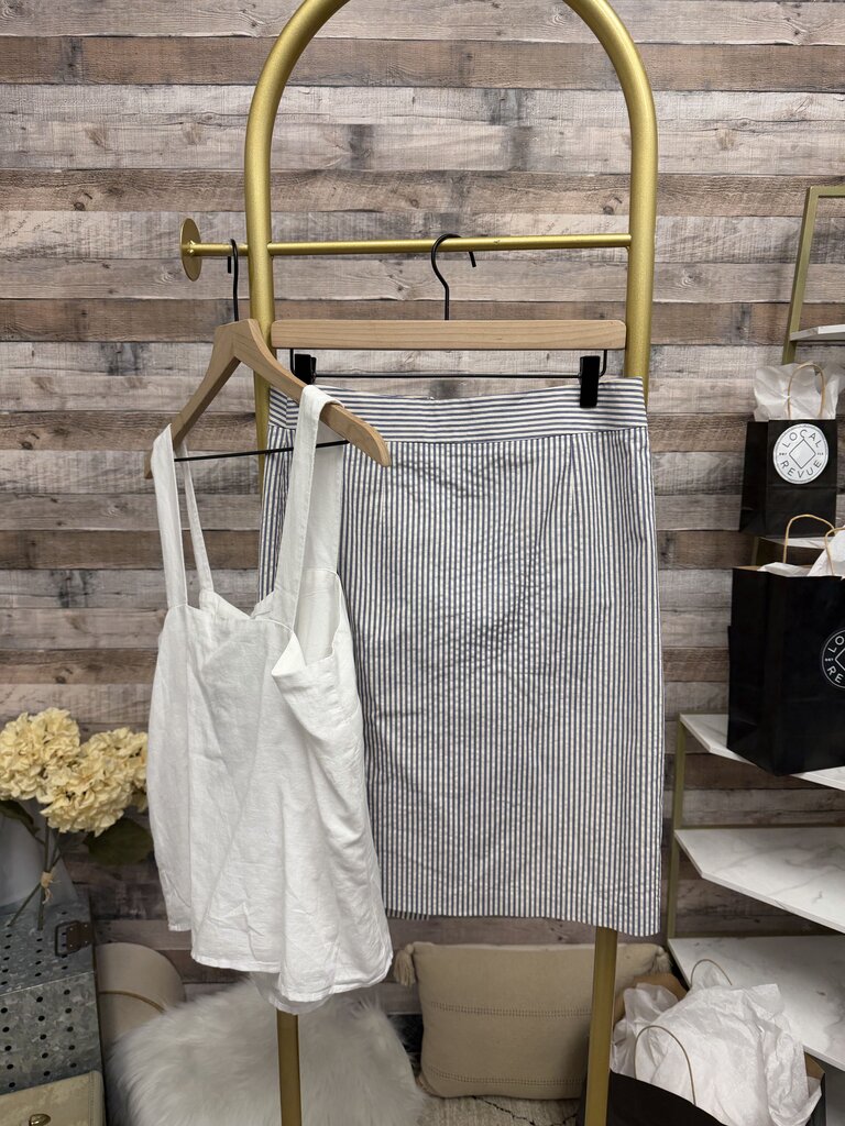 Banana Republic Stripped Navy and White Pencil Skirt