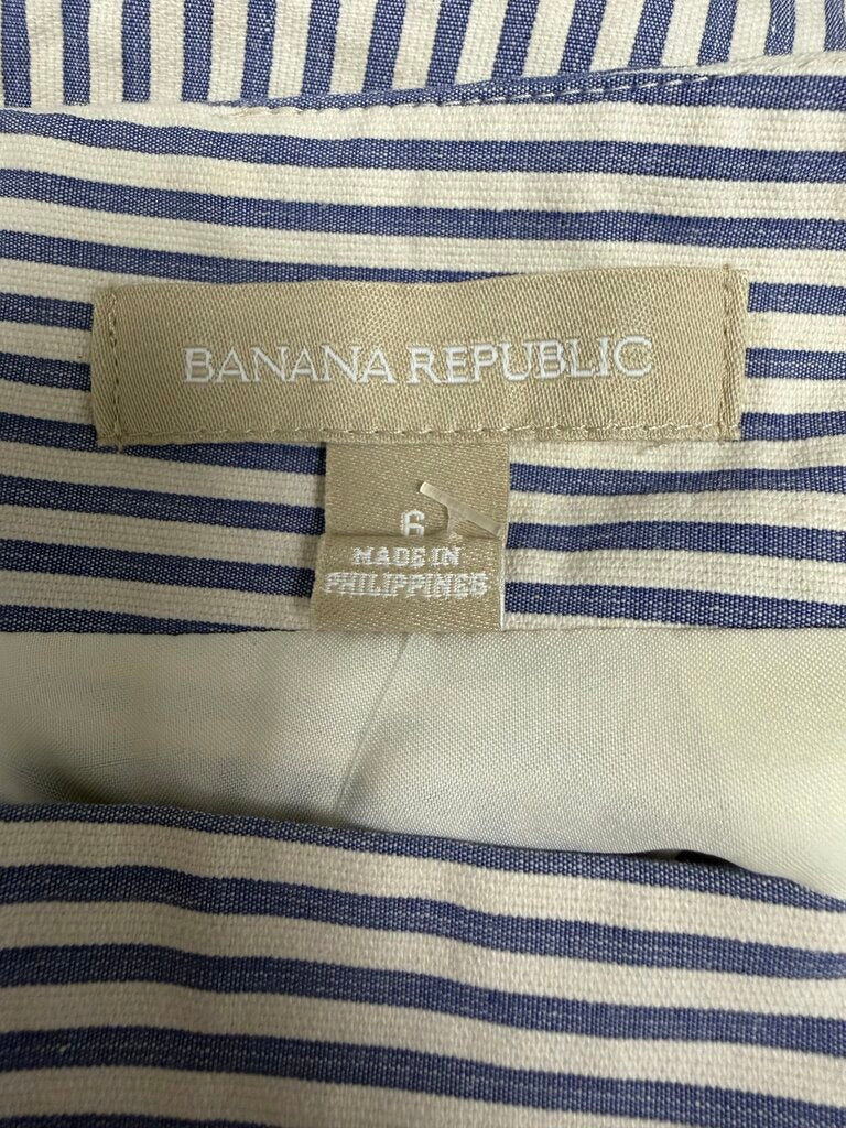 Banana Republic Stripped Navy and White Pencil Skirt