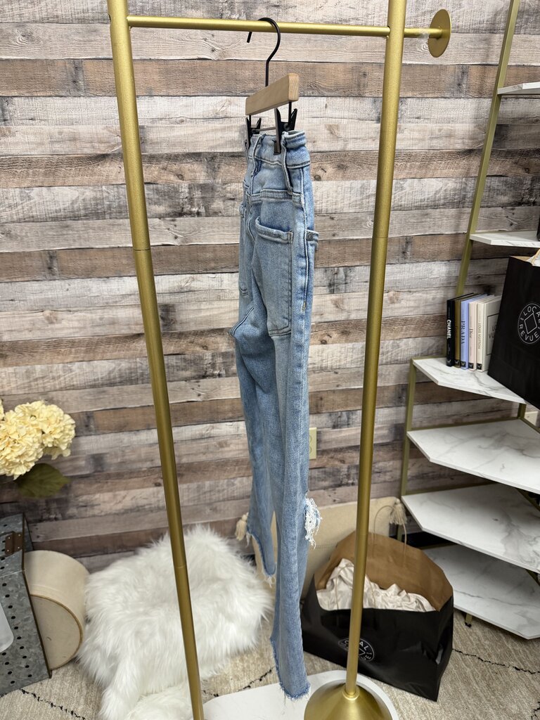 KUT from the Kloth High-Rise Straight Leg Distressed Jeans