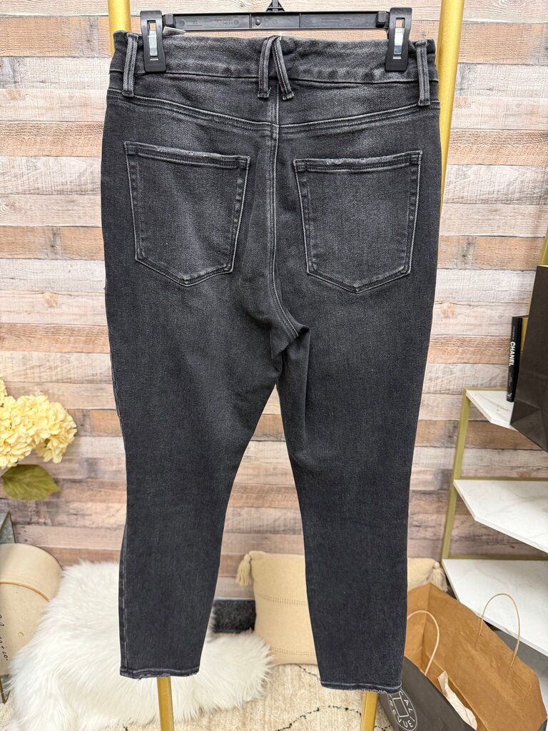 Good American, Black Distressed Skinny Jeans
