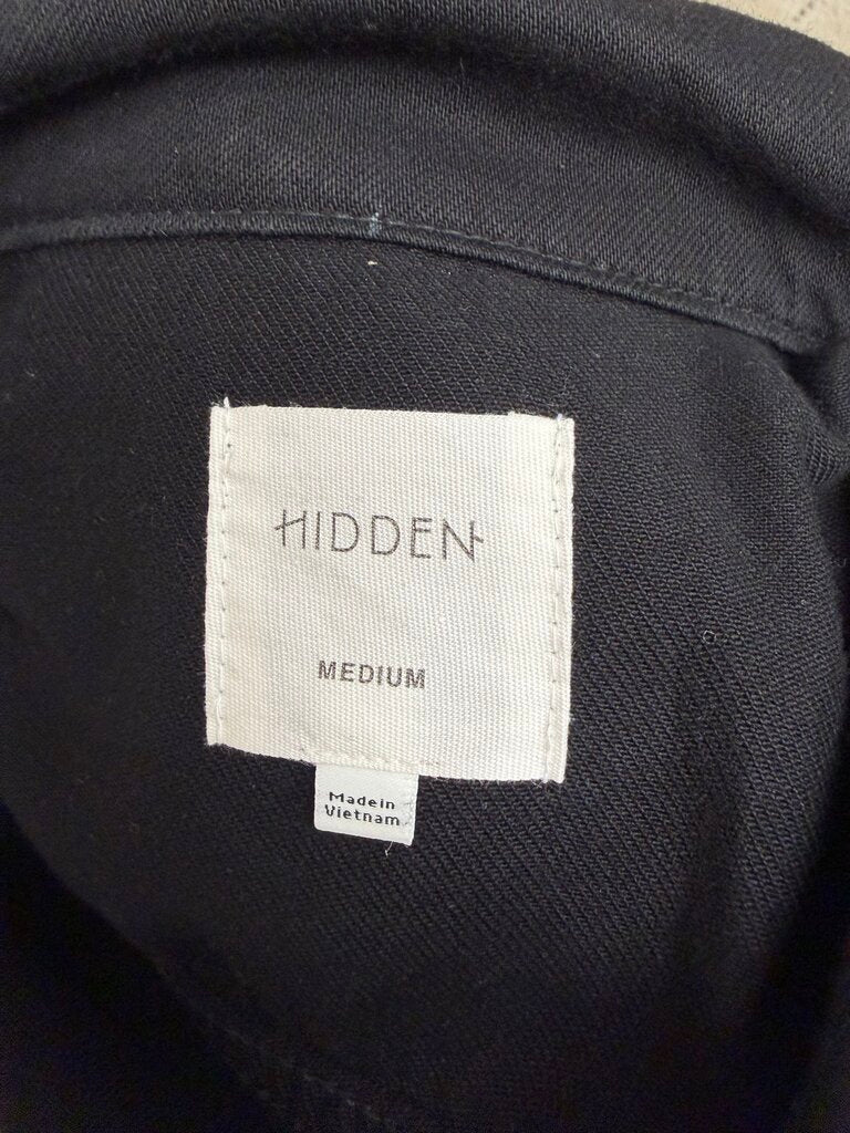 Hidden Jeans Black Cropped Jean Jacket With Frayed Hem