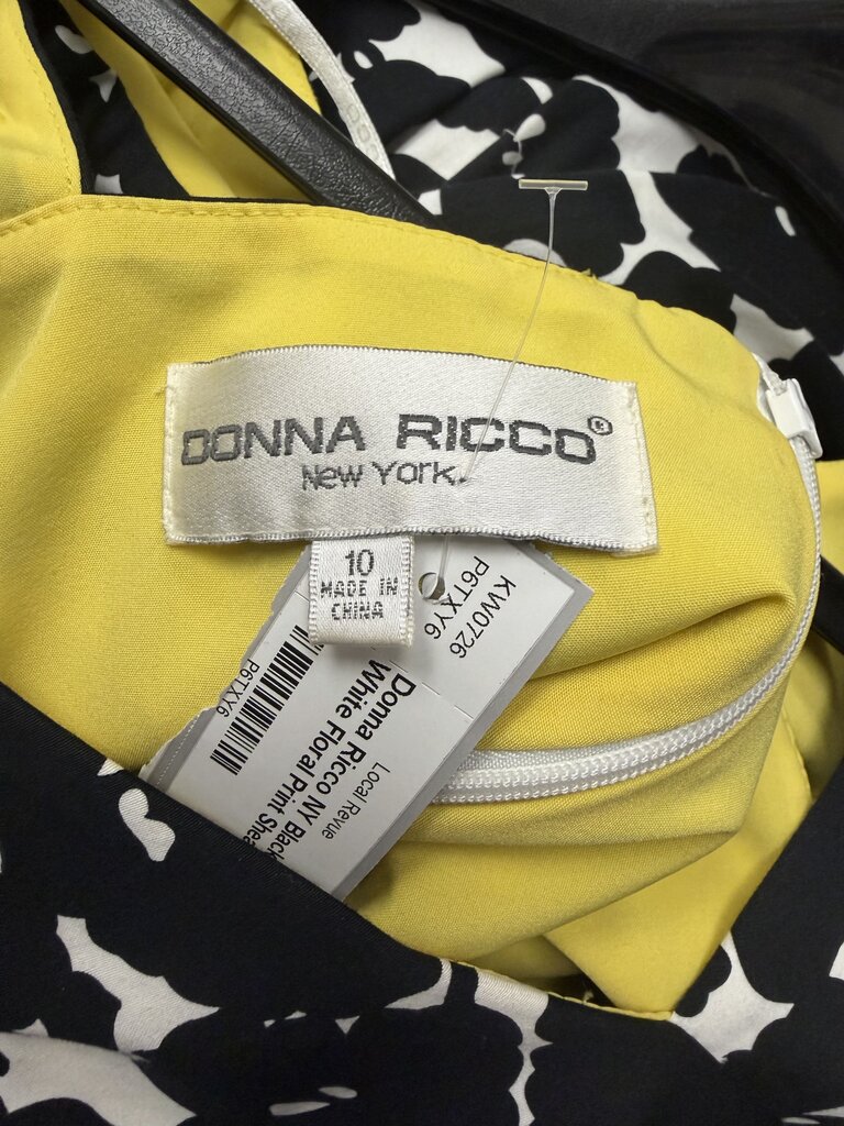 Donna Ricco NY Black & White Floral Print Sheath