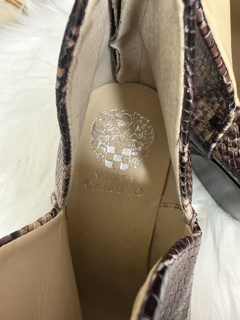 Vince Comuto Snake Print Ankle Boots
