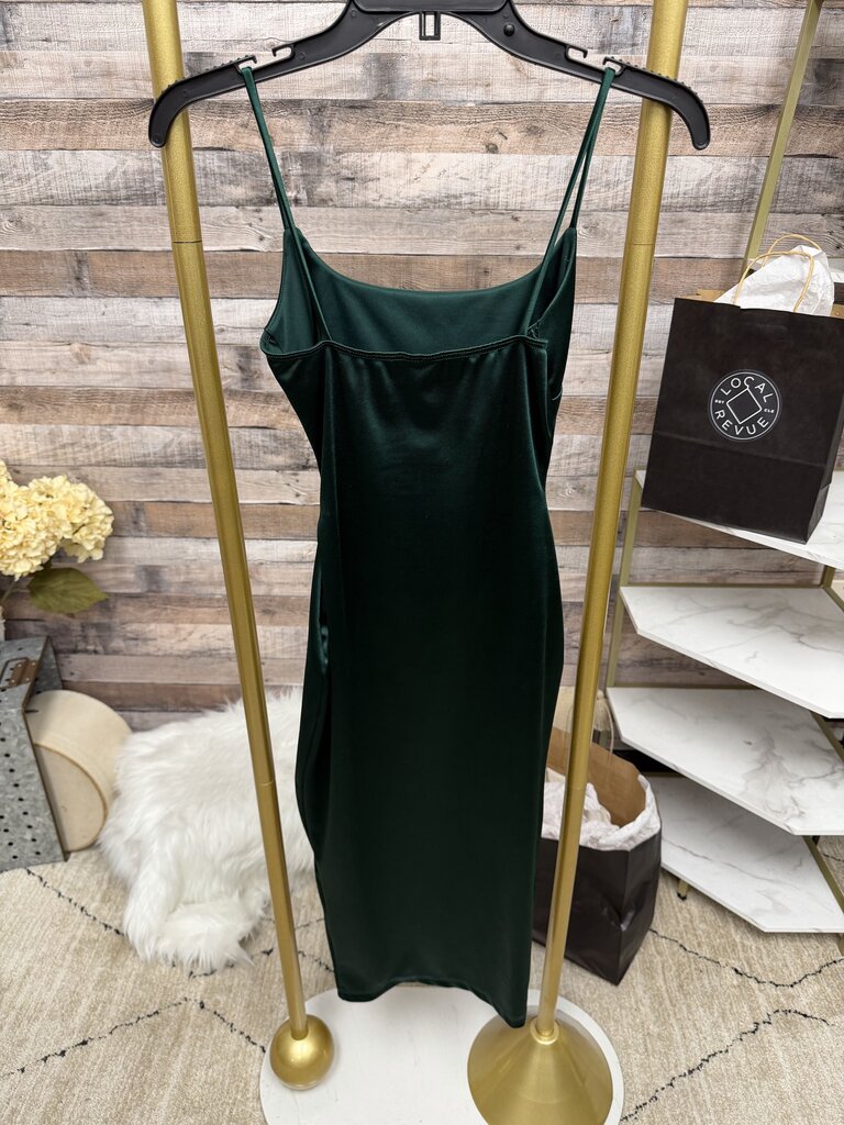 NWT Windsor Hunter Green Wrap Cowl Neck Dress