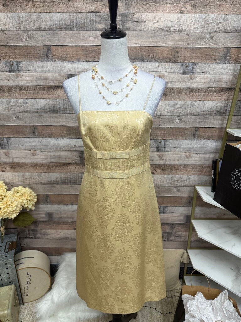 Ann Taylor Gold Strapless Dress