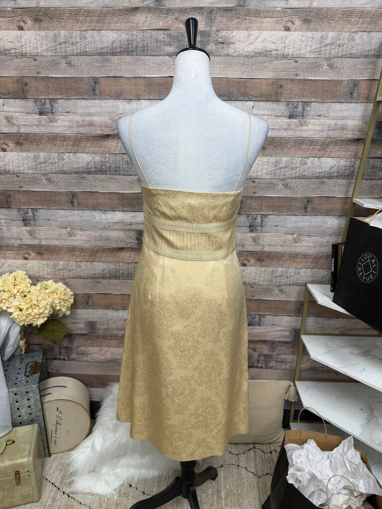 Ann Taylor Gold Strapless Dress