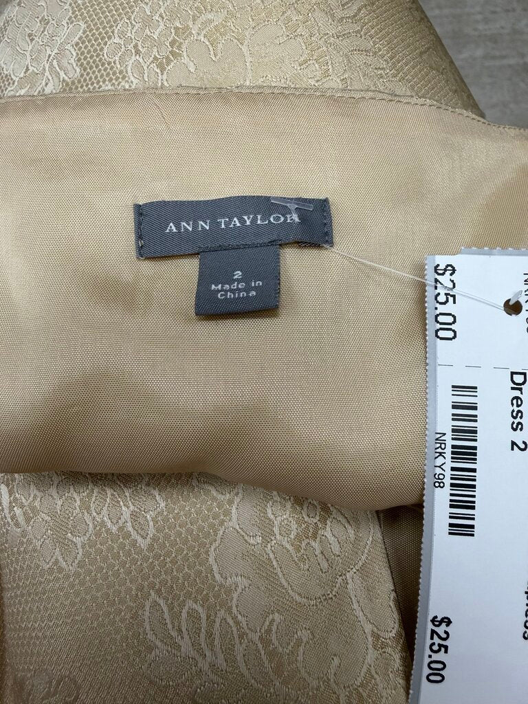 Ann Taylor Gold Strapless Dress