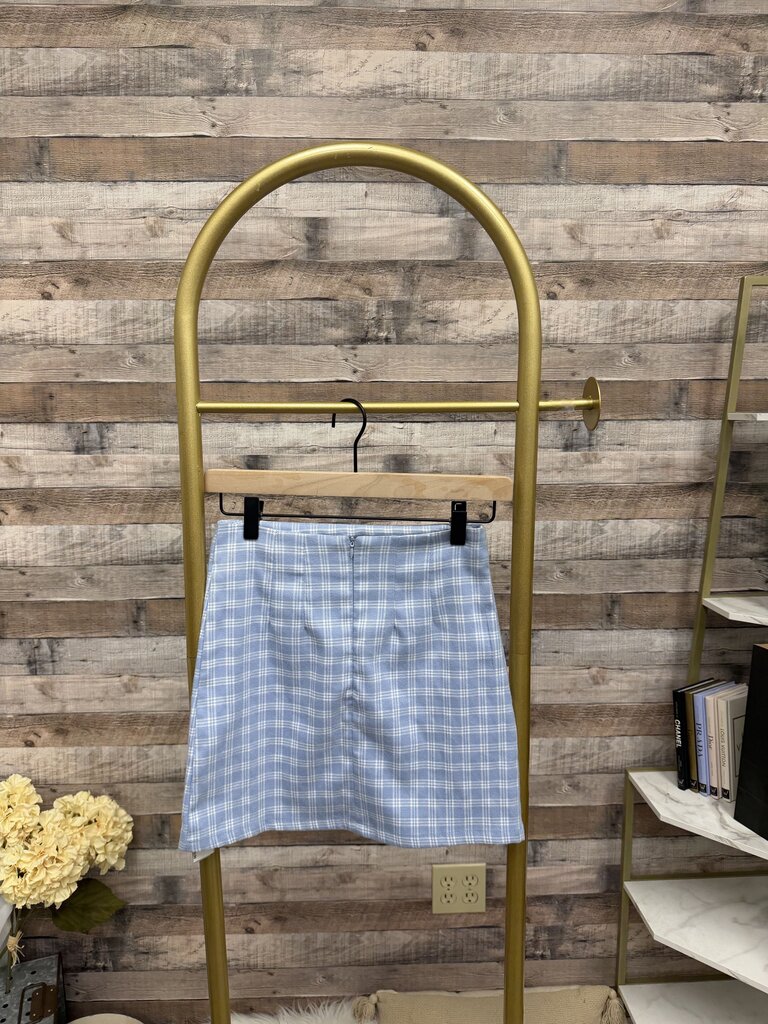 Blue Plaid Check Skirt