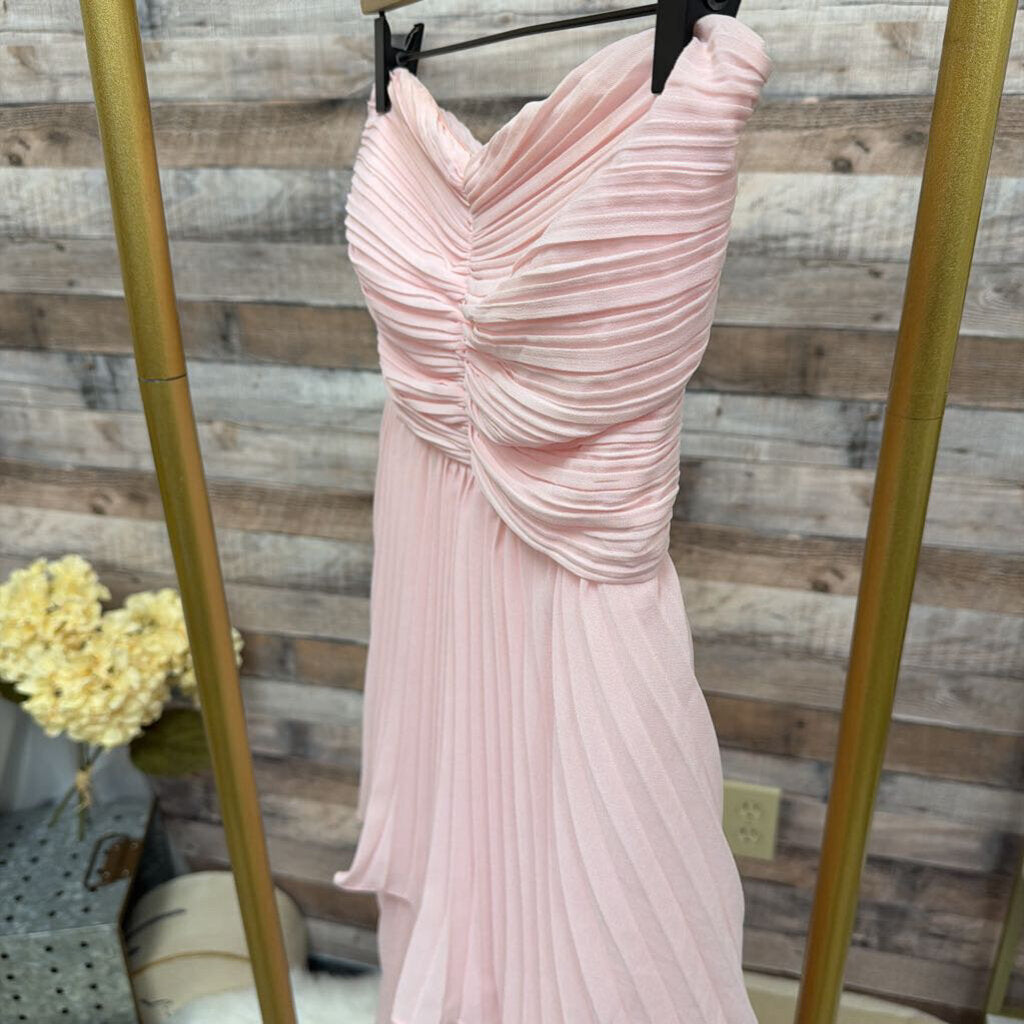 Lulus Pink Strapless Tiered Maxi Dress