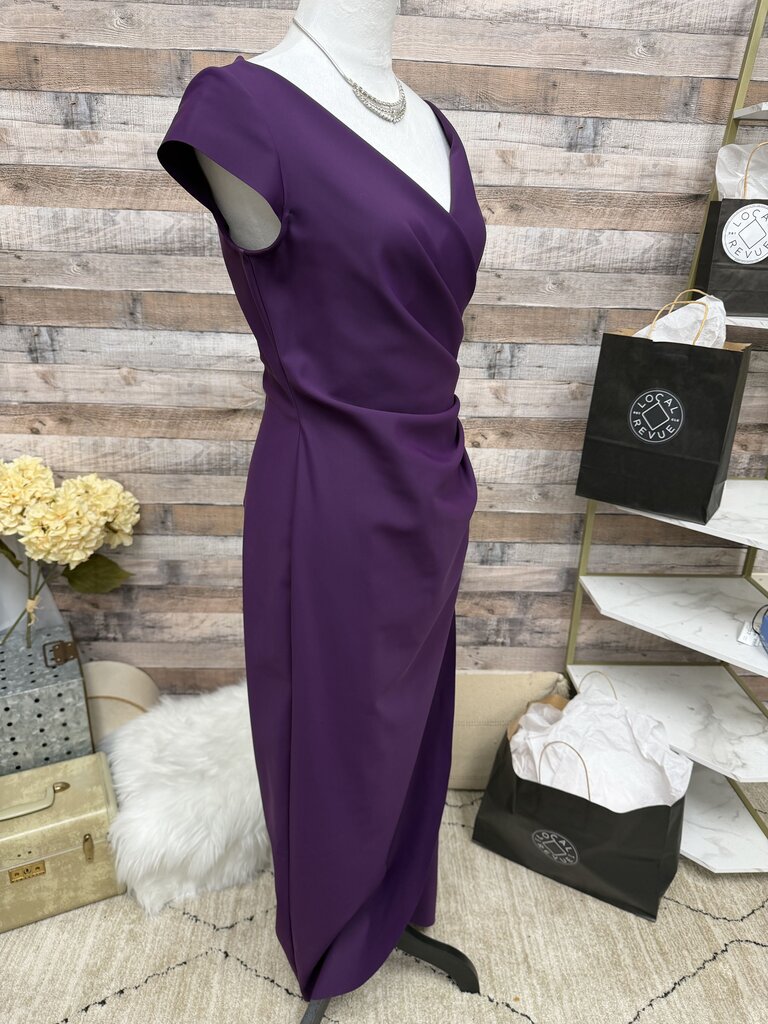 Alex Evening Purple Cocktail Beaded Detail Gown