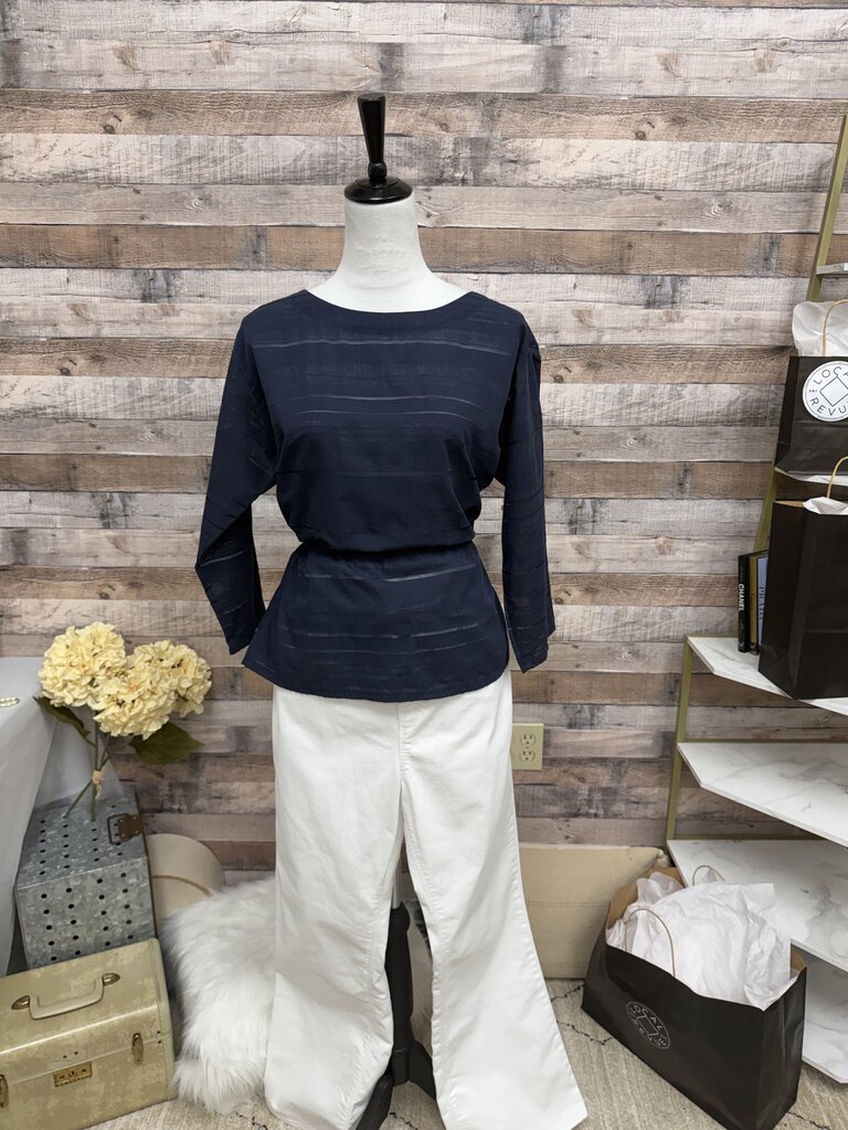 Navy Gap Neck Top