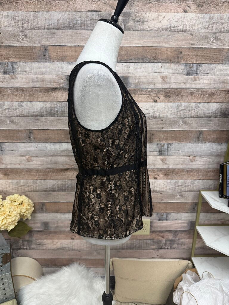 Black Loft Textured Ruffle Top