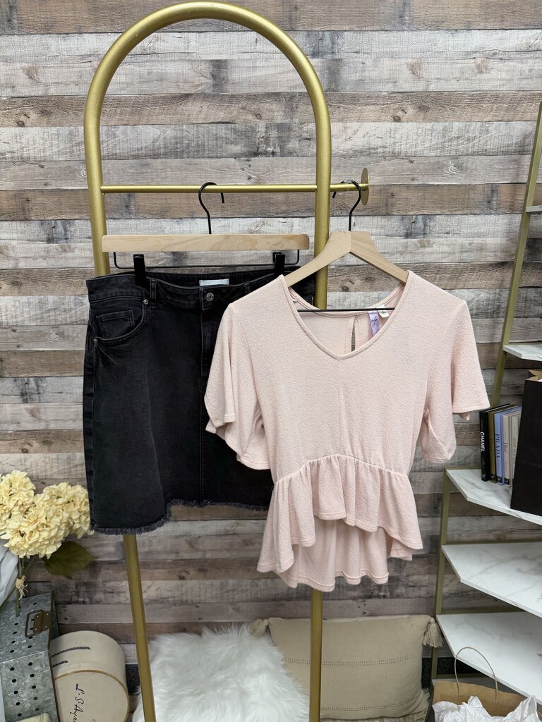 Grey Denim Loft Mini Skirt