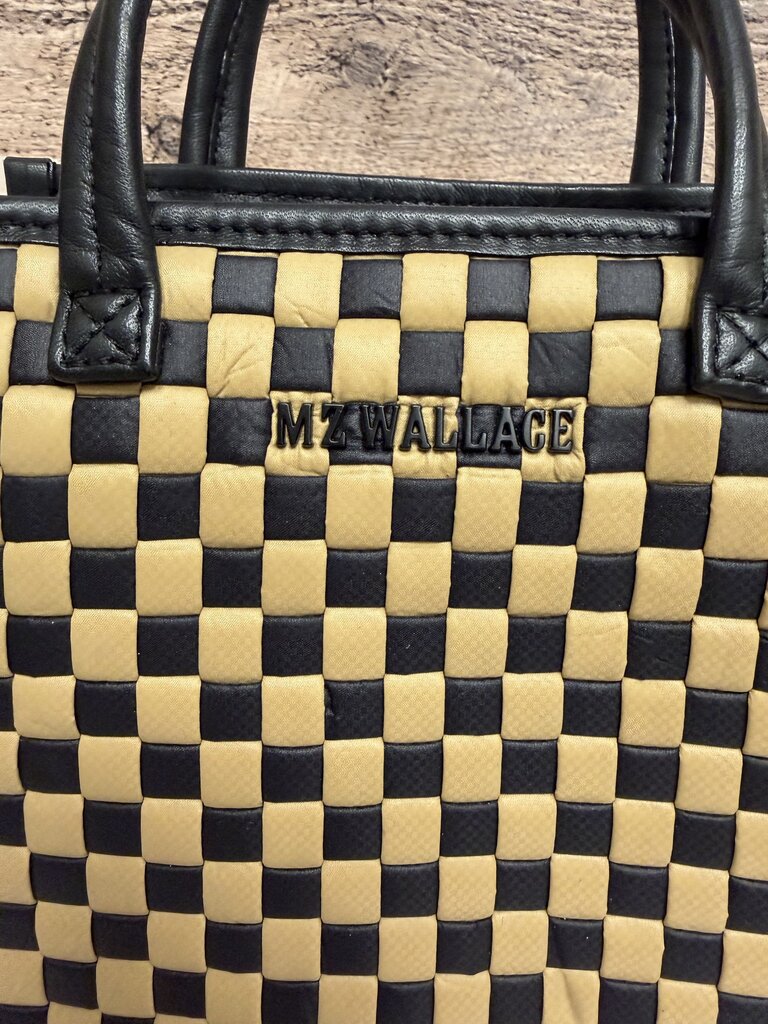 MZ Wallace Black & Tan Checkered Box Tote