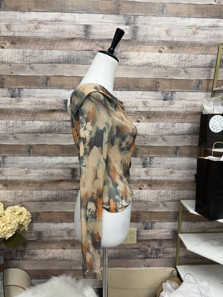Floral Reformation Cowl Neck Long Sleeve Top