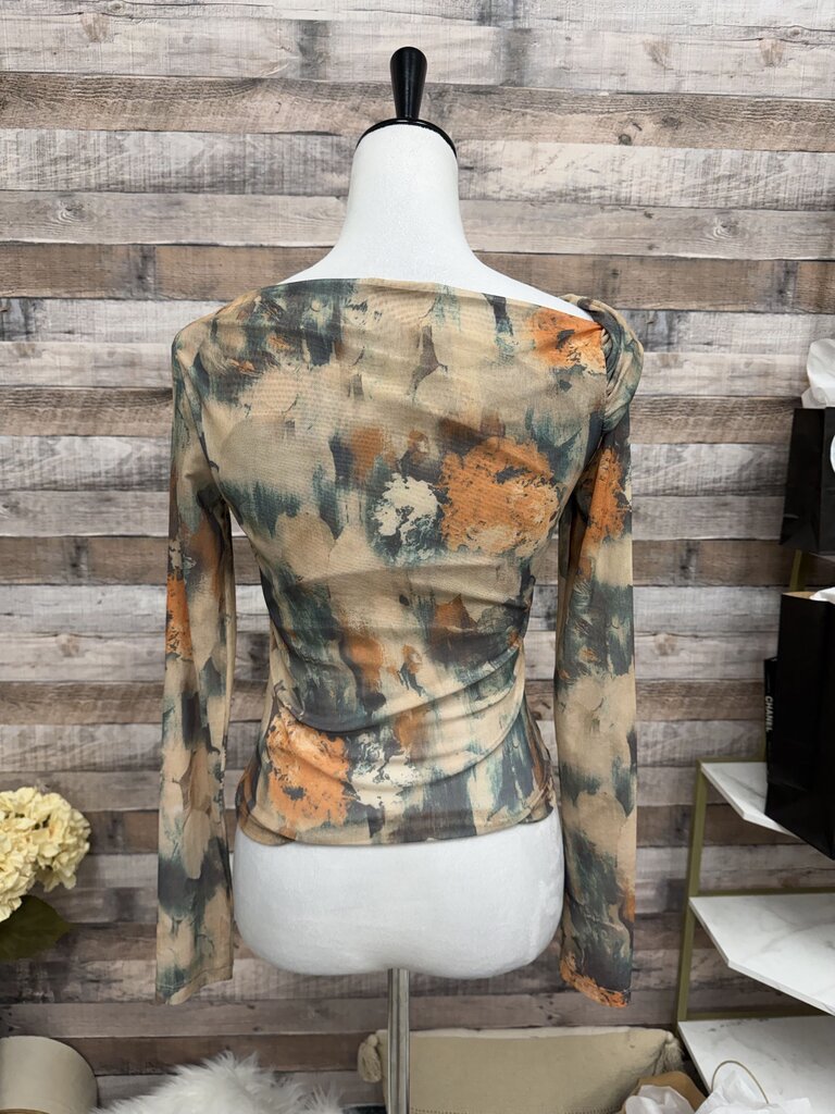 Floral Reformation Cowl Neck Long Sleeve Top