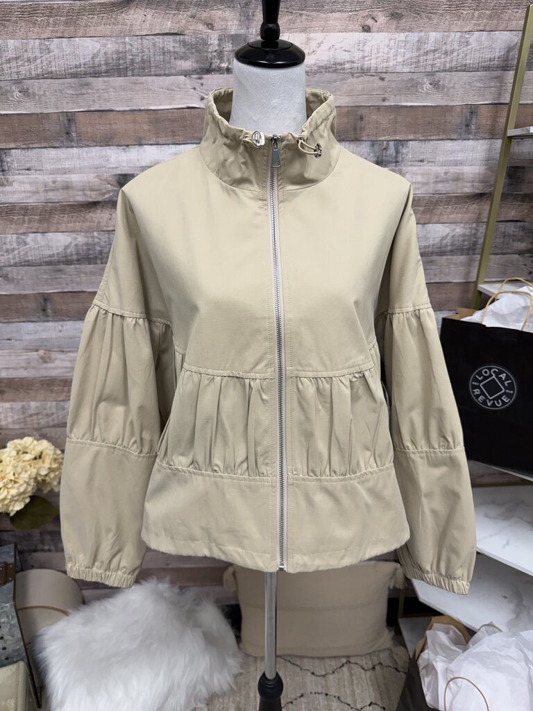 Tan Easy Clothes Celma Style Hooded Jacket