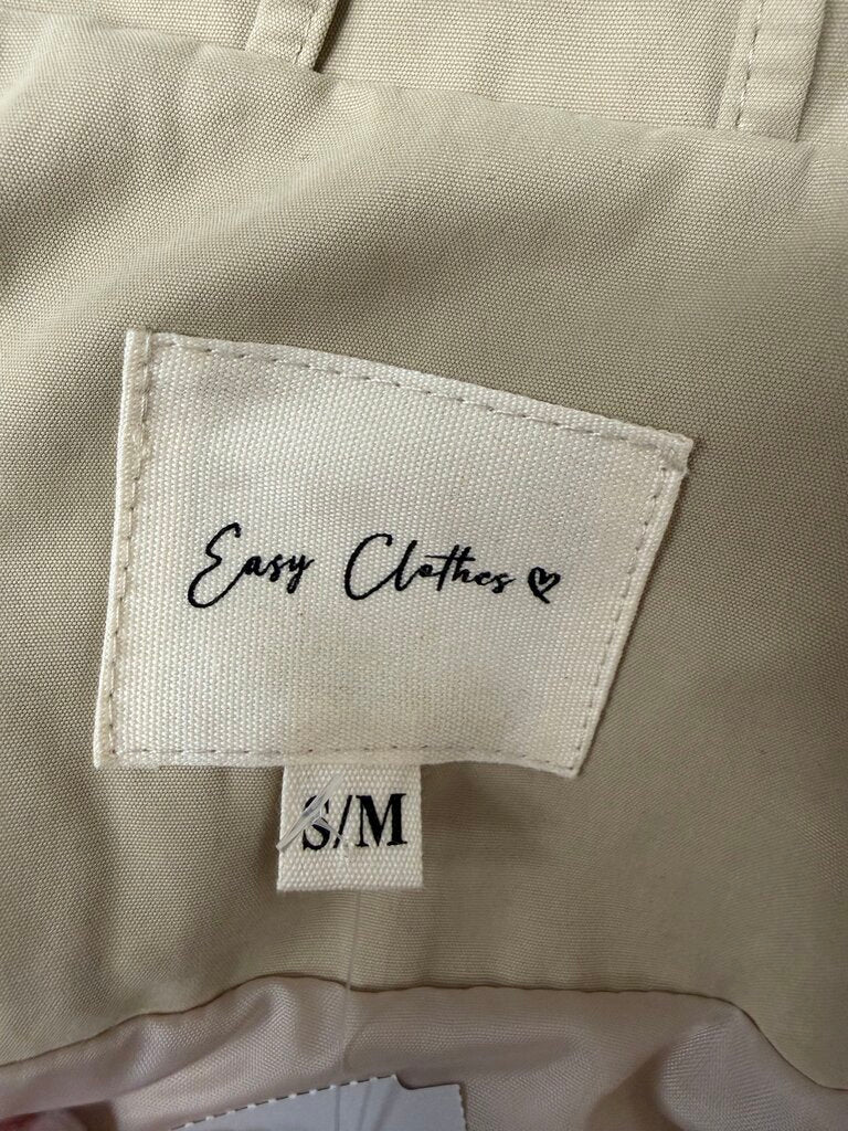 Tan Easy Clothes Celma Style Hooded Jacket