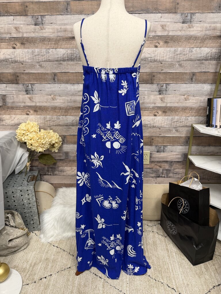 NWT Blue Paper Heart For Anthropologie Coastal Print Slip Dress