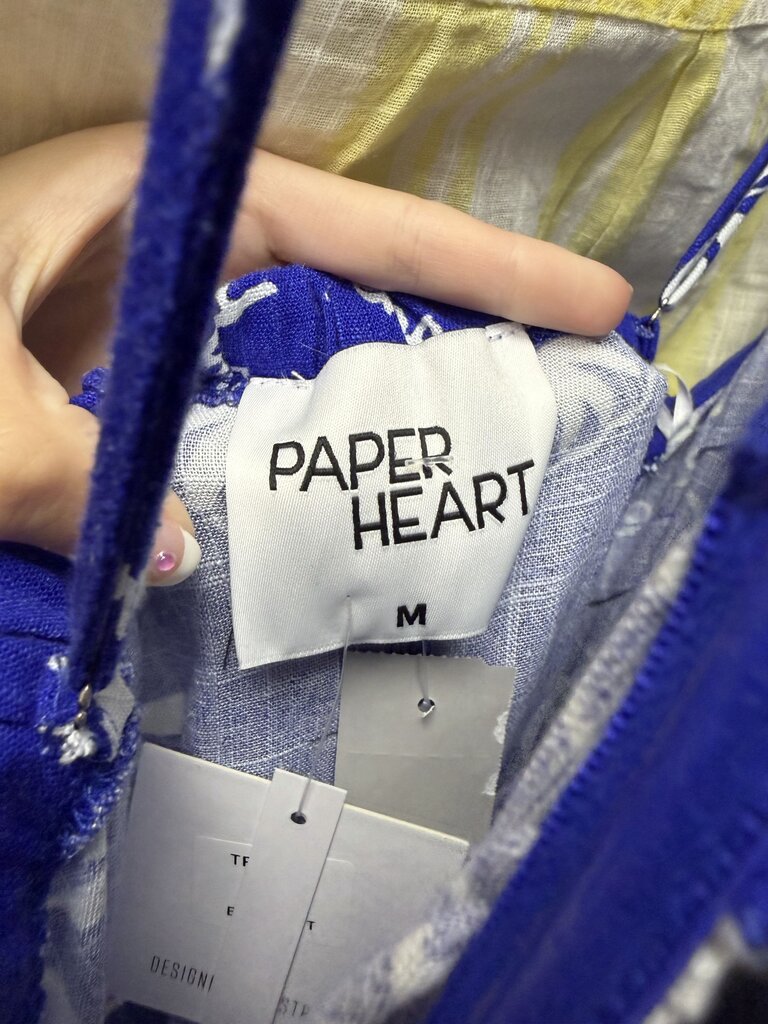 NWT Blue Paper Heart For Anthropologie Coastal Print Slip Dress