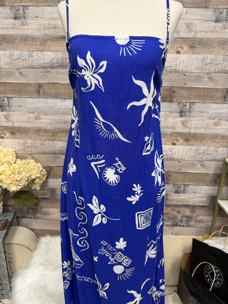 NWT Blue Paper Heart For Anthropologie Coastal Print Slip Dress