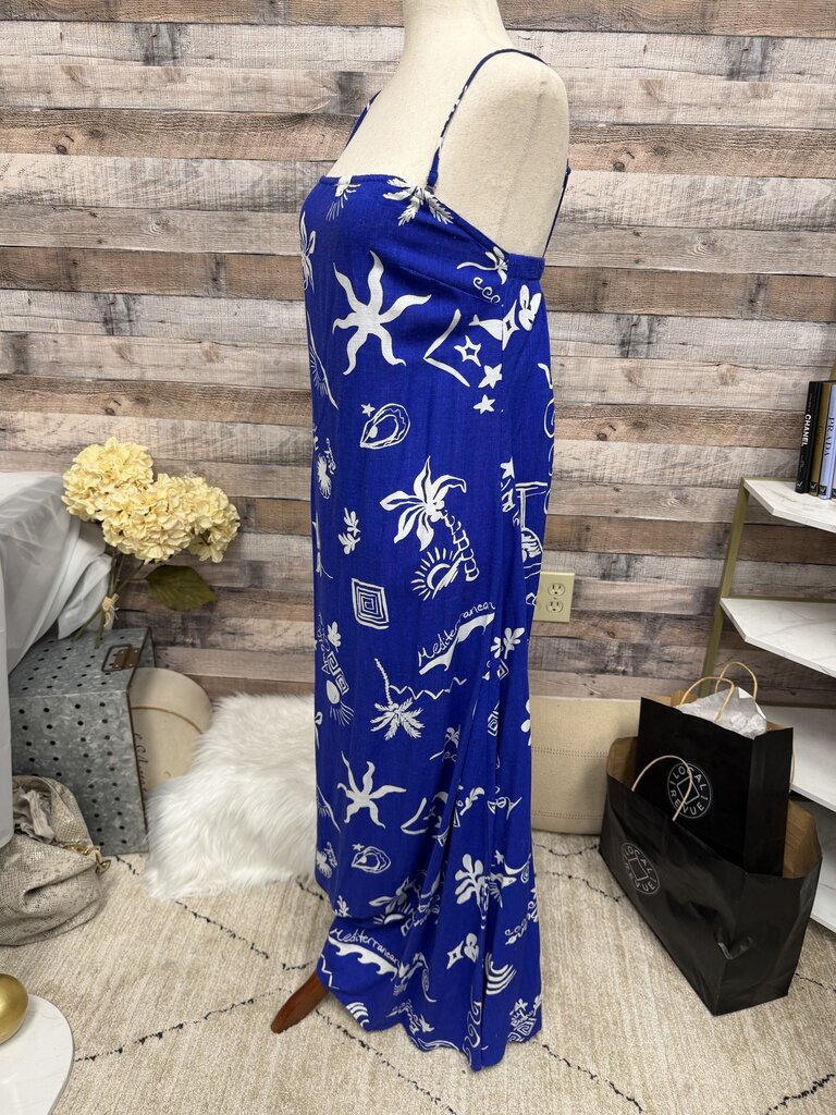 NWT Blue Paper Heart For Anthropologie Coastal Print Slip Dress