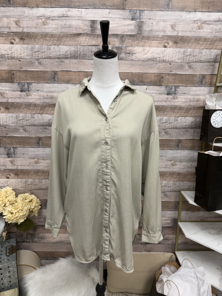 Cream Fate Brand Collard Button Down Shirt