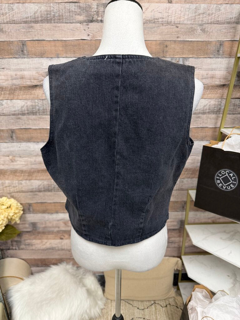 Blue Stefano International Sleeveless Button-Front Waistcoat