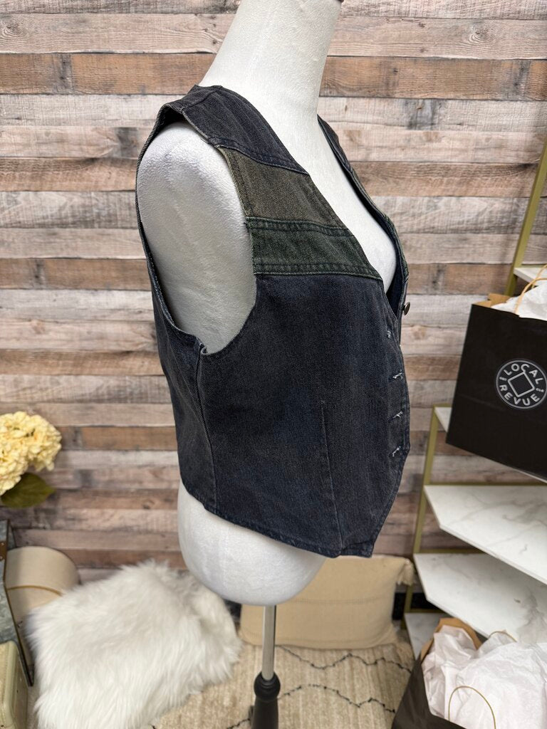 Blue Stefano International Sleeveless Button-Front Waistcoat