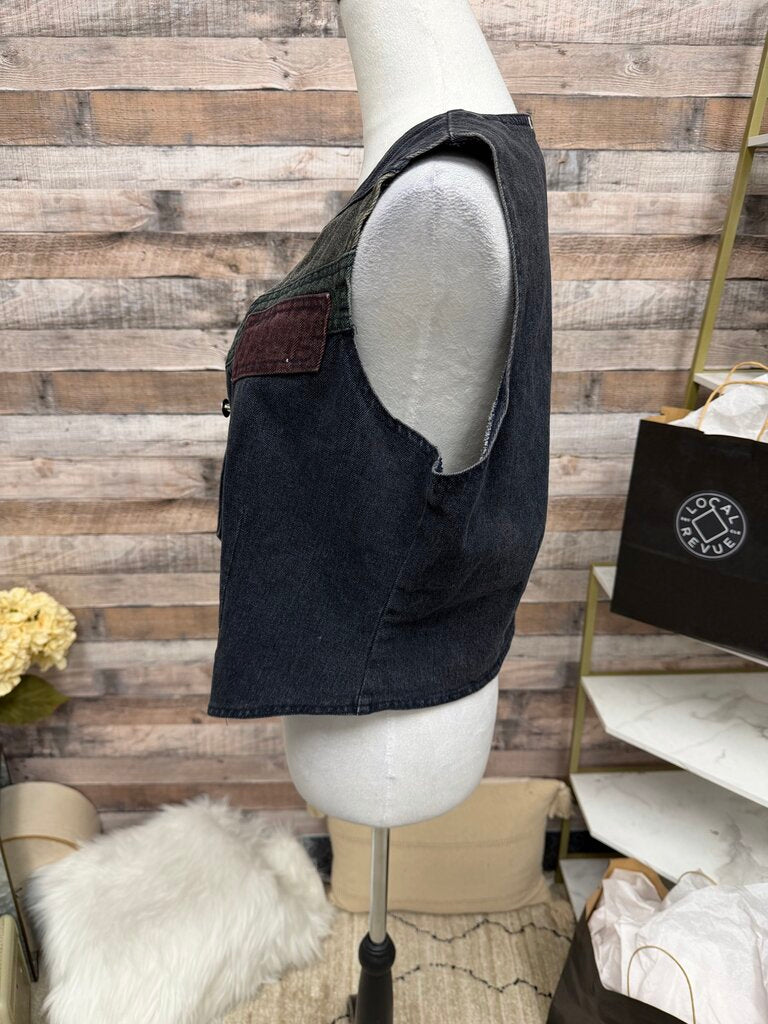 Blue Stefano International Sleeveless Button-Front Waistcoat