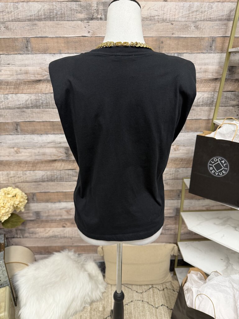 Black Zara Basic Crew Neck Tank Top