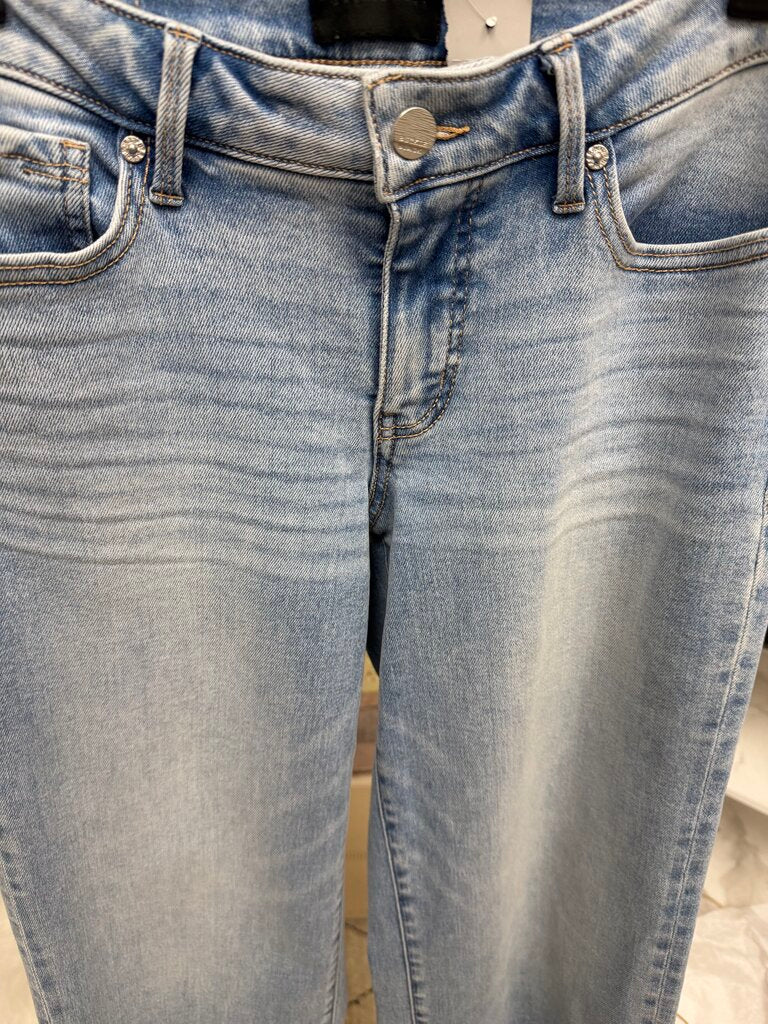 Blue Buckle Black Light Blue Wash Jeans With Raw Hem