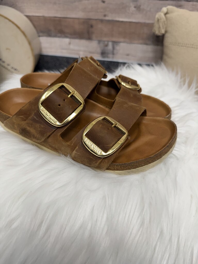 Brown Birkenstock Arizona Big Buckle Leather Sandals