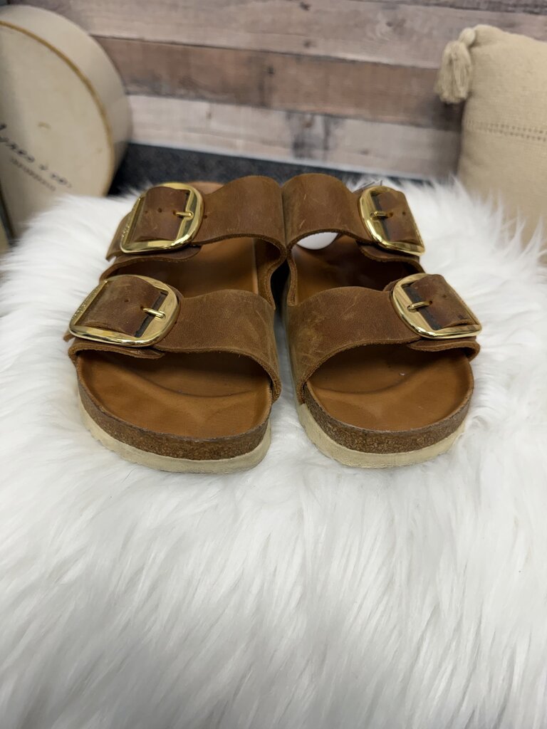 Brown Birkenstock Arizona Big Buckle Leather Sandals